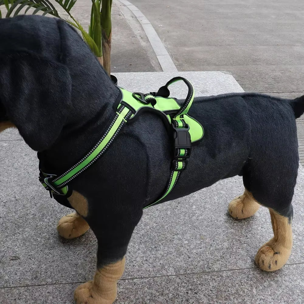 Reflective No-Pull Dog Harness – Adjustable Nylon Vest with Leash, Soft & Breathable Pet Harness for Small to Large Dogs
