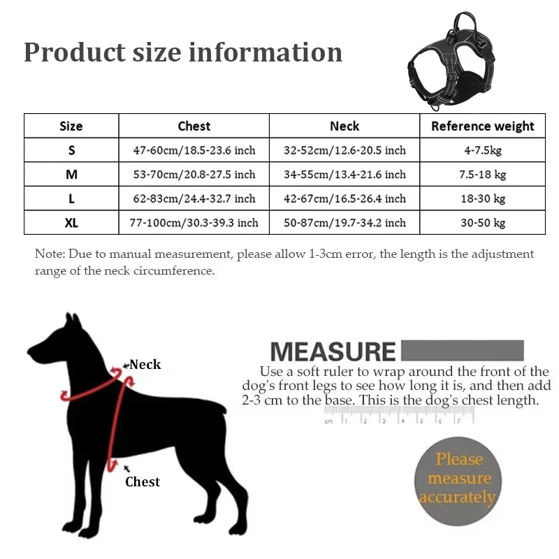 Reflective No-Pull Dog Harness – Adjustable Nylon Vest with Leash, Soft & Breathable Pet Harness for Small to Large Dogs