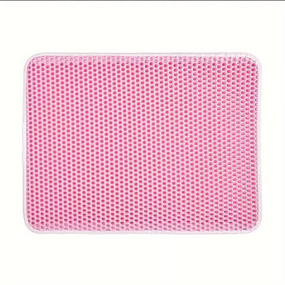 Large Cat Litter Mat – Double-Layer Honeycomb Design, Waterproof, Easy-Clean Scatter Control Rug for Cats