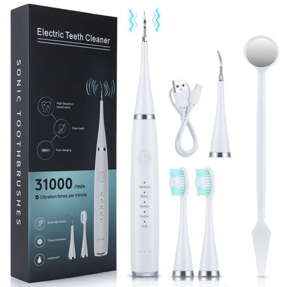 3-in-1 Sonic Electric Tooth Cleaner – Teeth Whitening Kit with Tartar & Stain Remover
