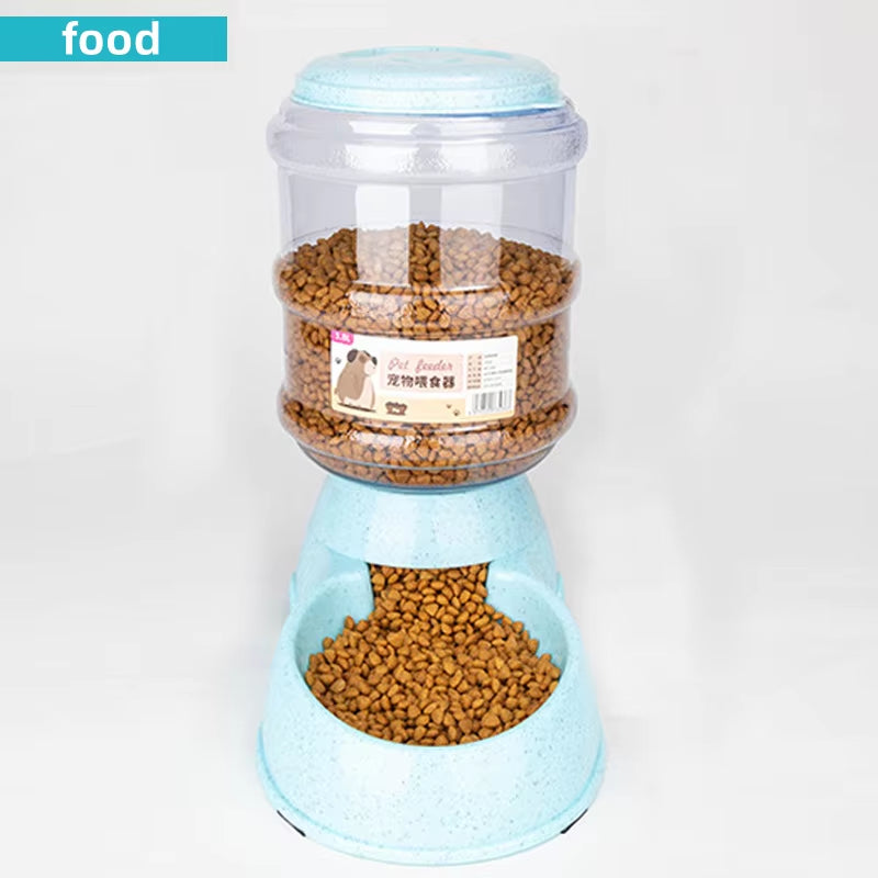 “Large Capacity Pet Feeder with Automatic Water Dispenser – Food & Water Bowls for Cats and Small Dogs