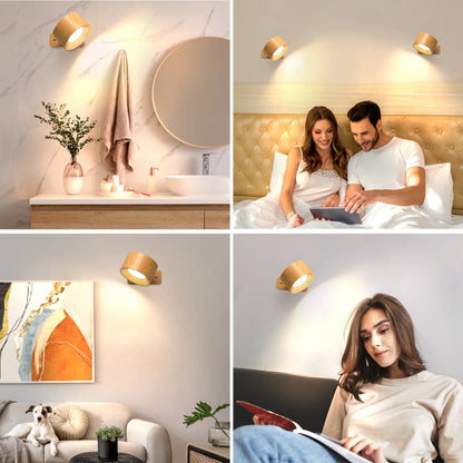 “Modern Wireless LED Wall Sconces – Battery Operated Wall Lights with 3 Brightness Levels, 3 Color Modes & 360° Rotatable Touch Control (1Pc/2Pcs)”