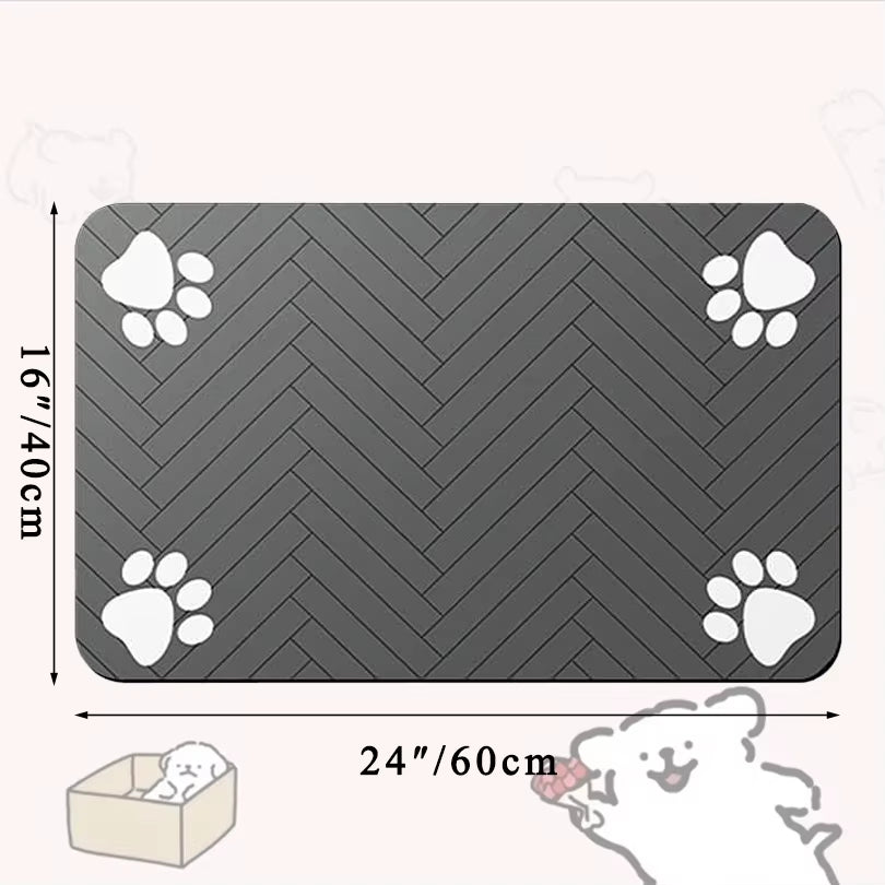 “Waterproof Pet Feeding Mat – Non-Slip Placemat for Dog & Cat Food & Water Bowls, Quick-Dry with Rubber Backing