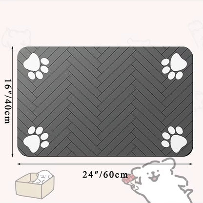 “Waterproof Pet Feeding Mat – Non-Slip Placemat for Dog & Cat Food & Water Bowls, Quick-Dry with Rubber Backing
