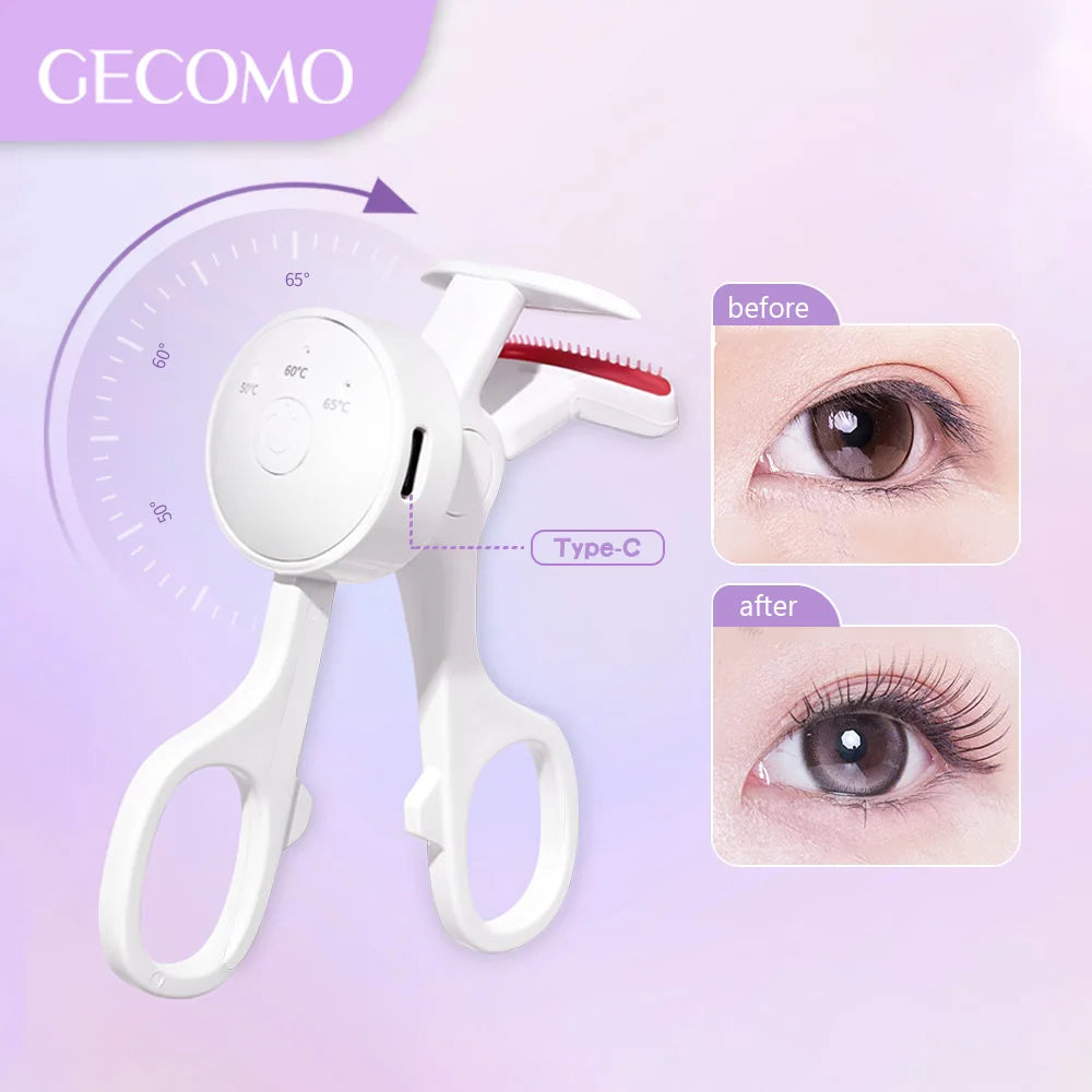 Rechargeable Heated Eyelash Curler with Intelligent Temperature Control – Long-Lasting Natural Lift & Curl